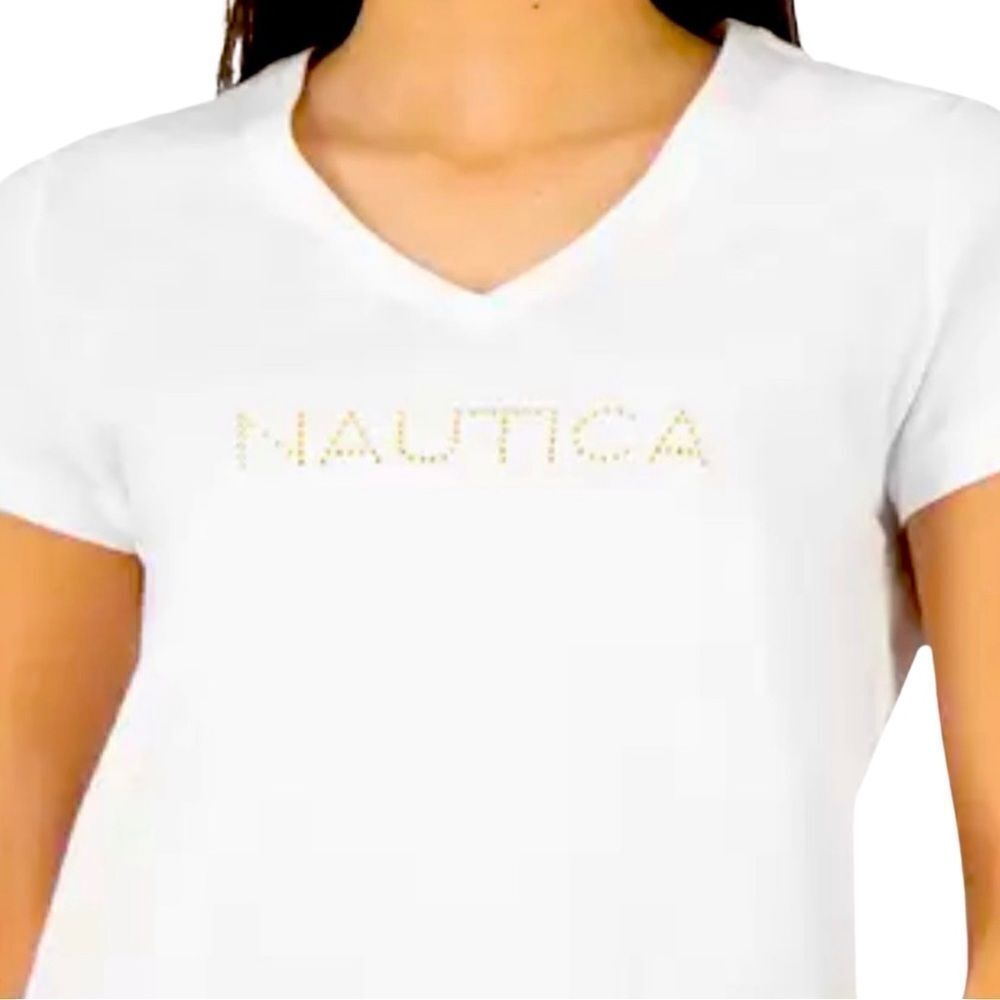 Nautica Studded Logo Crewneck T-Shirt • Small • NWT - Picture 2 of 13